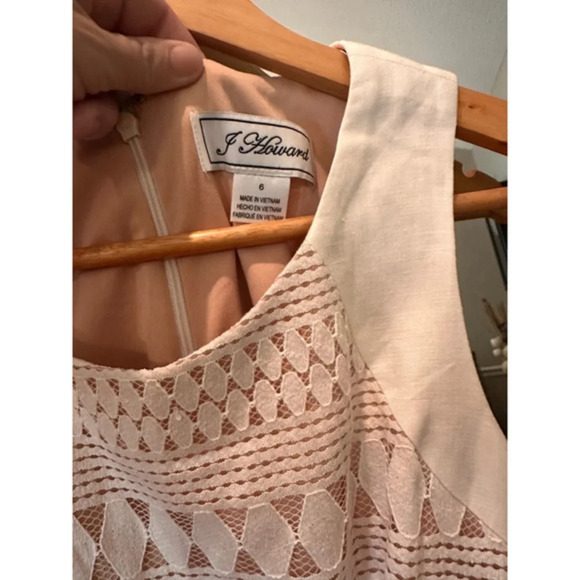 Women's J. Howard White & Pink Lace Dress Size 6‎ - Picture 3 of 4